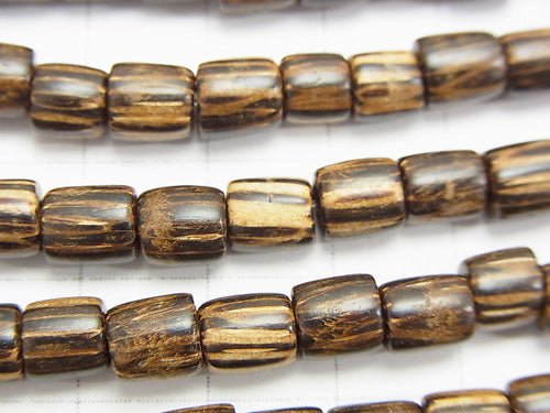 1strand $4.79! Palm wood (palm tree) Tube 6 x 6 x 6 mm [dark color] 1 strand beads (aprx.15 inch / 38 cm)