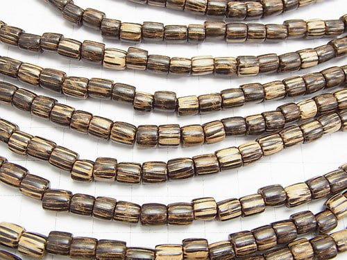 1strand $4.79! Palm wood (palm tree) Tube 6 x 6 x 6 mm [dark color] 1 strand beads (aprx.15 inch / 38 cm)