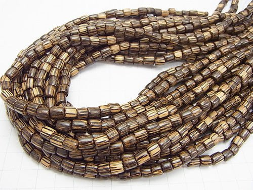 1strand $4.79! Palm wood (palm tree) Tube 6 x 6 x 6 mm [dark color] 1 strand beads (aprx.15 inch / 38 cm)