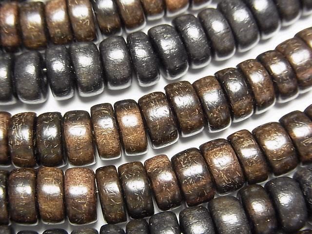 Ebenholz Rondelle 8x8x3mm halb oder 1 Strang Perlen (ca. 15 Zoll / 38 cm)