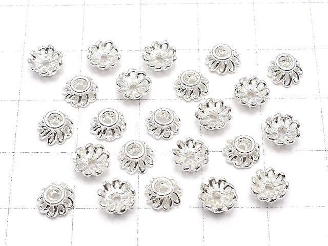 Metal parts bead cap 6x6x3mm silver color 10pcs