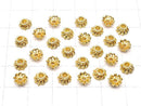 Metal Parts Bead cap 6 x 6 x 3 mm gold color 10 pcs