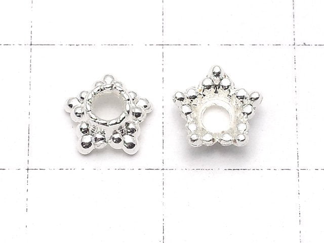 Metal parts bead cap 6x6x3mm silver color 10pcs