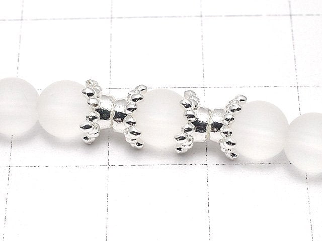 Metal parts bead cap 6x6x3mm silver color 10pcs