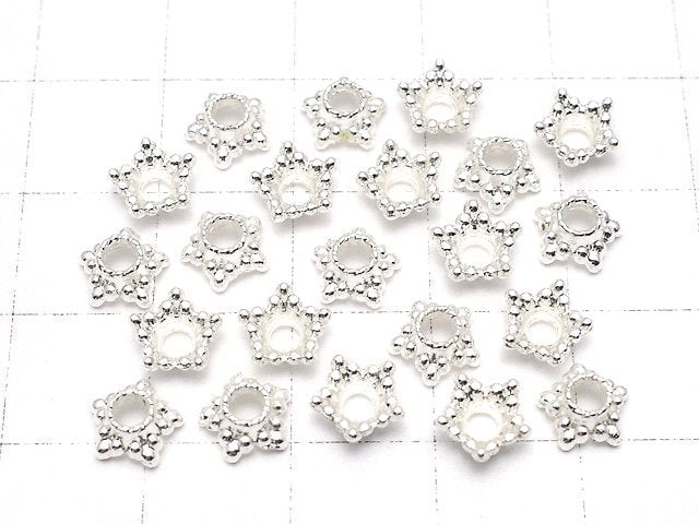 Metal parts bead cap 6x6x3mm silver color 10pcs