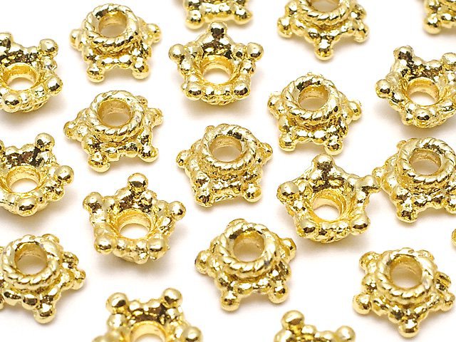 Metal parts bead cap 6x6x3mm gold color 10pcs