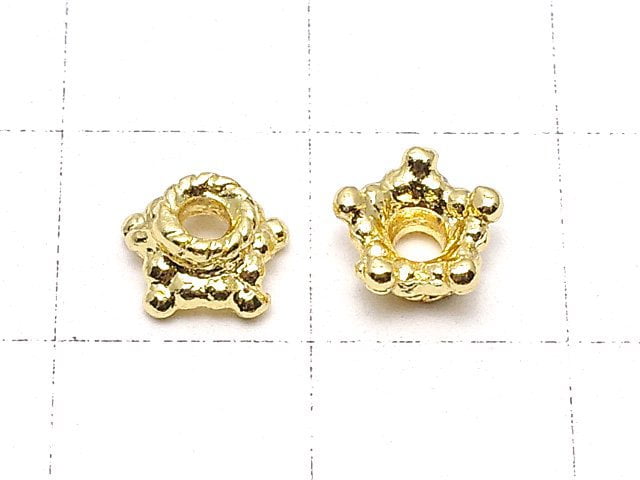 Metal parts bead cap 6x6x3mm gold color 10pcs