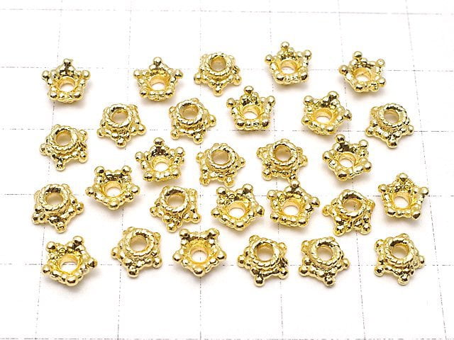 Metal parts bead cap 6x6x3mm gold color 10pcs