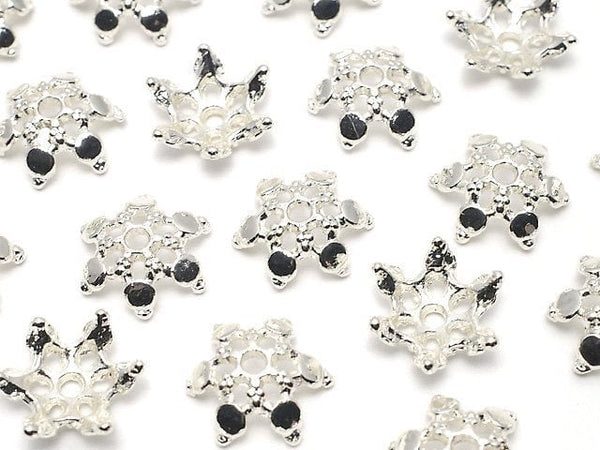 Metal parts Bead cap 12x12x4mm Silver color 10pcs