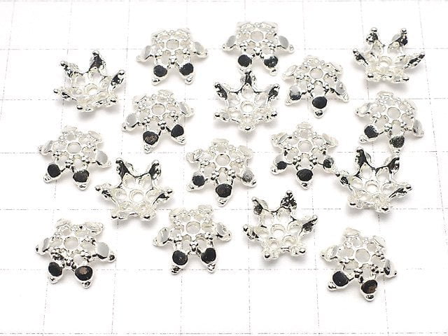 Metal parts Bead cap 12x12x4mm Silver color 10pcs