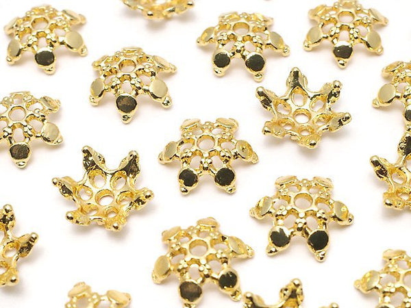 Metal parts bead cap 12x12x4mm gold color 10pcs