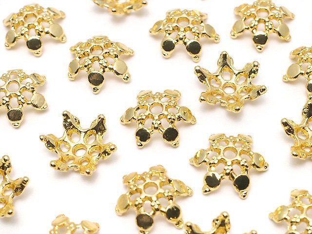 Metal parts bead cap 12x12x4mm gold color 10pcs