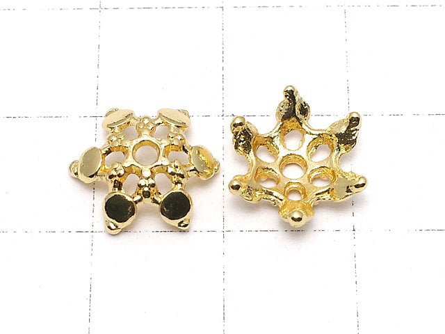 Metal parts bead cap 12x12x4mm gold color 10pcs