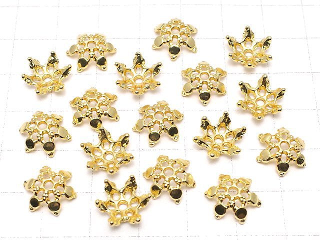 Metal parts bead cap 12x12x4mm gold color 10pcs