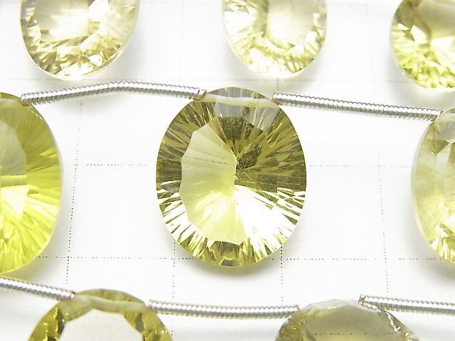 [Video]High Quality Lemon Quartz AAA Oval Concave Cut Size Gradation half or 1strand (8pcs)