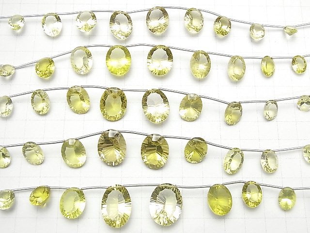 [Video]High Quality Lemon Quartz AAA Oval Concave Cut Size Gradation half or 1strand (8pcs)