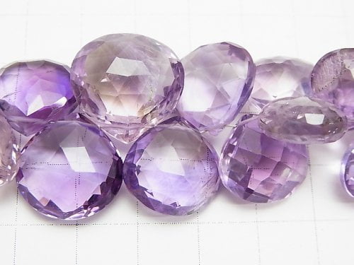 [Video] [One of a kind] High Quality Amethyst x Smoky AAA- Chestnut Faceted Briolette 1strand beads (aprx.7inch / 18cm) NO.3