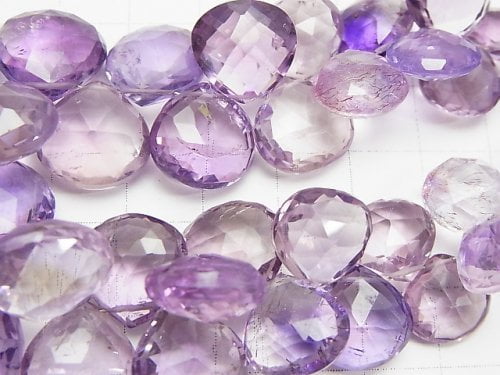 [Video] [One of a kind] High Quality Amethyst x Smoky AAA- Chestnut Faceted Briolette 1strand beads (aprx.7inch / 18cm) NO.3