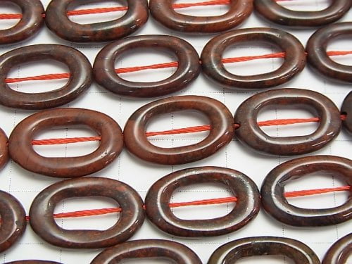 1strand $8.79! Poppy Jasper Oval (Donut) 20 x 13 x 3 mm 1strand beads (aprx.15 inch / 37 cm)