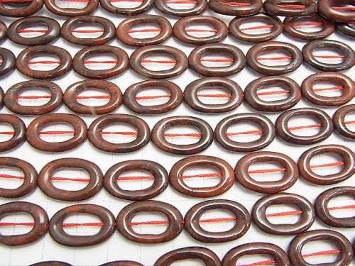 1strand $8.79! Poppy Jasper Oval (Donut) 20 x 13 x 3 mm 1strand beads (aprx.15 inch / 37 cm)