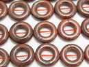 Poppy Jasper Coin (Donut) 15 x 15 x 3 mm half or 1 strand beads (aprx.15 inch / 37 cm)