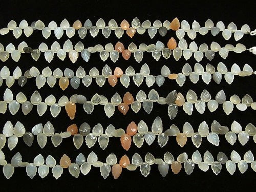 [Video] High Quality Multicolor Moonstone AAA Pear shape (Faceted Briolette half or 1strand