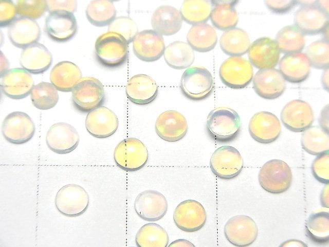 [Video] High Quality Ethiopian Opal AAA Round Cabochon 3.5x3.5mm 10pcs