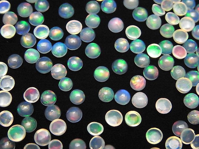 [Video] High Quality Ethiopian Opal AAA Round Cabochon 3.5x3.5mm 10pcs