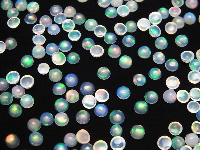 [Video] High Quality Ethiopian Opal AAA Round Cabochon 3.5x3.5mm 10pcs