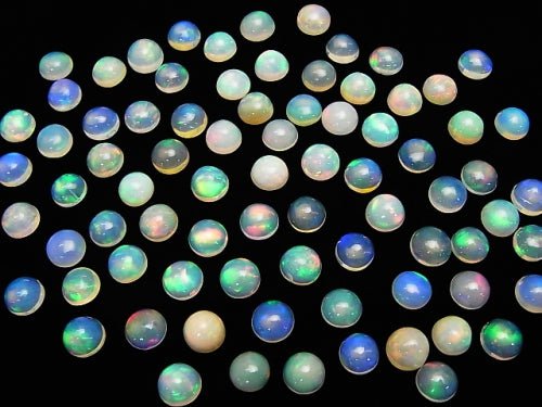 High Quality Ethiopia Opal AAA Round Cabochon 7 x 7mm 6pcs