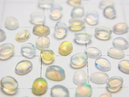 [Video] High Quality Ethiopian Opal AAA Oval Cabochon 4x3mm 20pcs