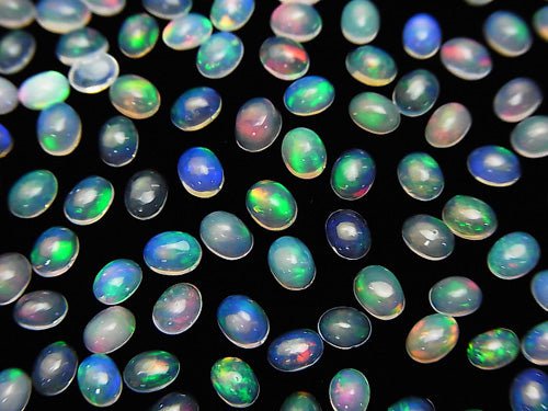 [Video] High Quality Ethiopian Opal AAA Oval Cabochon 4x3mm 20pcs