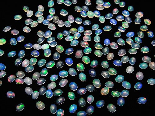 [Video] High Quality Ethiopian Opal AAA Oval Cabochon 4x3mm 20pcs