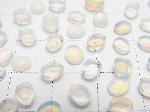 [Video] High Quality Ethiopian Opal AAA Oval Cabochon 5x4mm 10pcs