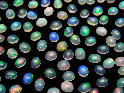 [Video] High Quality Ethiopian Opal AAA Oval Cabochon 5x4mm 10pcs