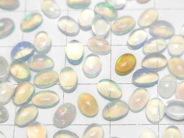 [Video] High Quality Ethiopian Opal AAA Oval Cabochon 6x4mm 10pcs