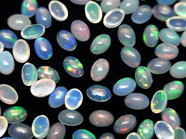 [Video] High Quality Ethiopian Opal AAA Oval Cabochon 6x4mm 5pcs