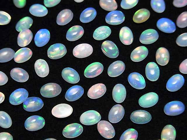 [Video] High Quality Ethiopian Opal AAA Oval Cabochon 6x4mm 10pcs