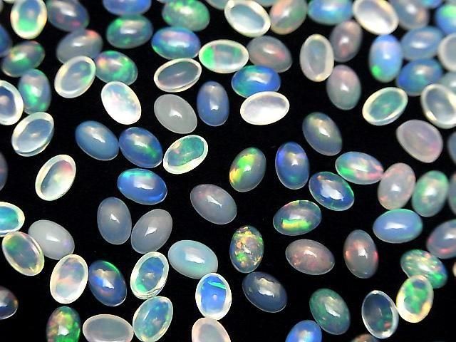 [Video] High Quality Ethiopian Opal AAA Oval Cabochon 6x4mm 5pcs