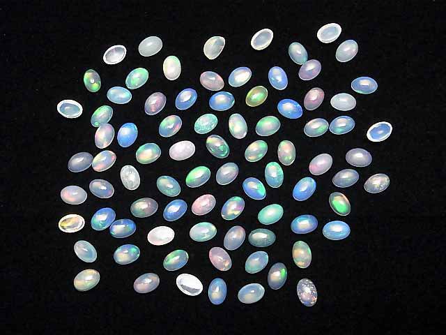 [Video] High Quality Ethiopian Opal AAA Oval Cabochon 6x4mm 10pcs