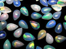 [Video]High Quality Ethiopian Opal AAA Pear shape Cabochon 8x5mm 3pcs