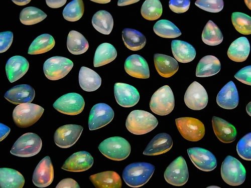 [Video] High Quality Ethiopia Opal AAA Pear shape Cabochon 8 x 6 mm 5 pcs $27.99!