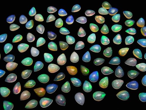 [Video] High Quality Ethiopia Opal AAA Pear shape Cabochon 8 x 6 mm 5 pcs $27.99!