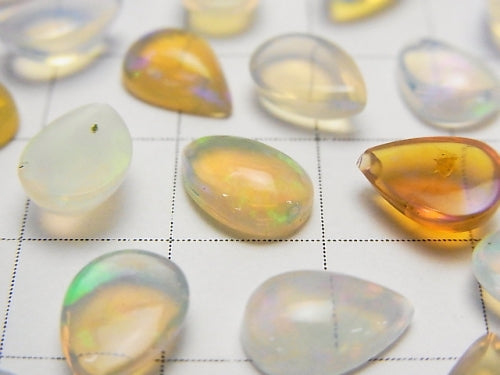 High Quality Ethiopian Opal AAA Pear shape Cabochon 10x7mm 4pcs