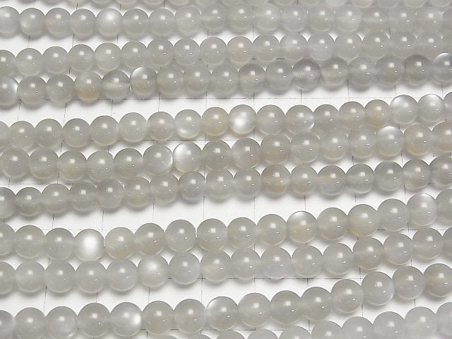 Gray Moonstone AAA - Round 6 mm half or 1 strand beads (aprx. 15 inch / 38 cm)