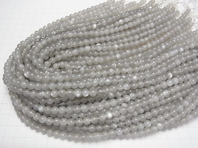 Gray Moonstone AAA - Round 6 mm half or 1 strand beads (aprx. 15 inch / 38 cm)