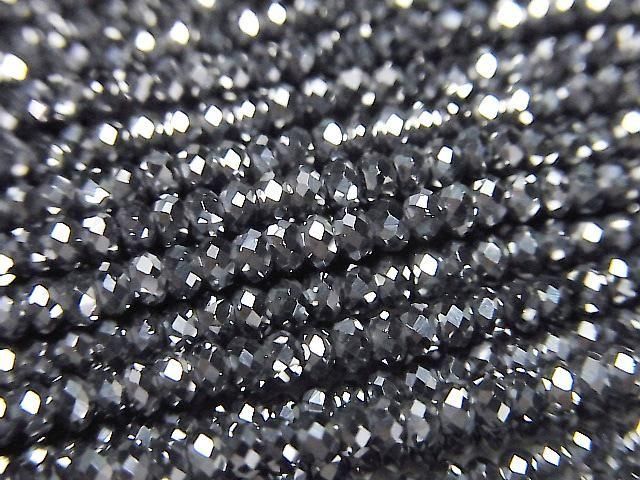 [Video]High Quality! Terahertz Faceted Button Rondelle 2x2x1mm 1strand beads (aprx.15inch/38cm)