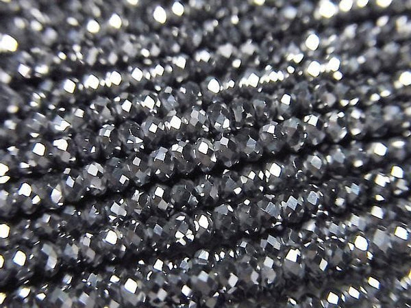[Video]High Quality! Terahertz Faceted Button Rondelle 2x2x1mm 1strand beads (aprx.15inch/38cm)