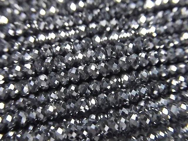 [Video] High Quality!  1strand $6.79! Terahertz  Faceted Button Rondelle 2x2x1.5mm 1strand beads (aprx.15inch/37cm)