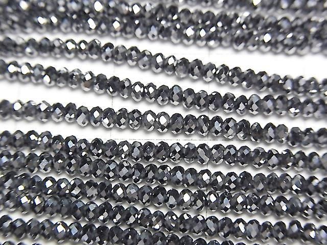 [Video]High Quality! Terahertz Faceted Button Rondelle 2x2x1mm 1strand beads (aprx.15inch/38cm)